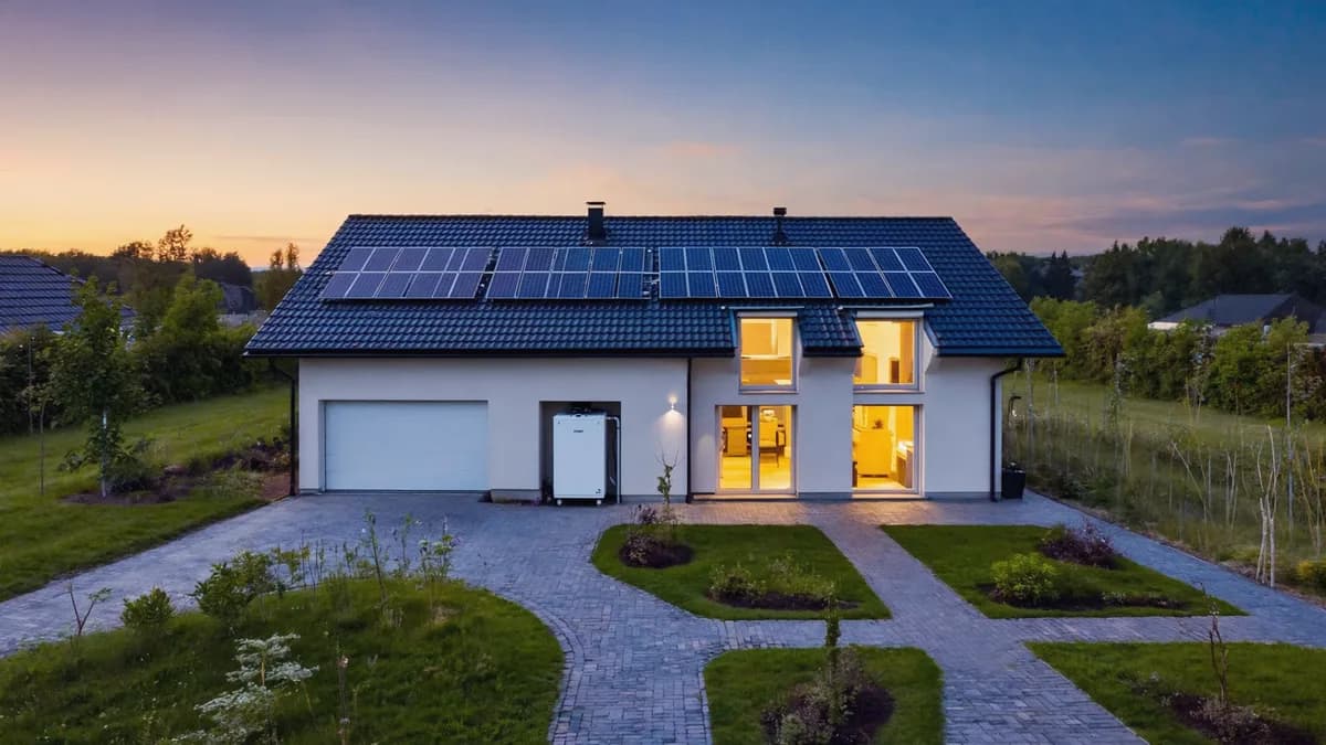 Dom z magazynem energii i ładowarką EV