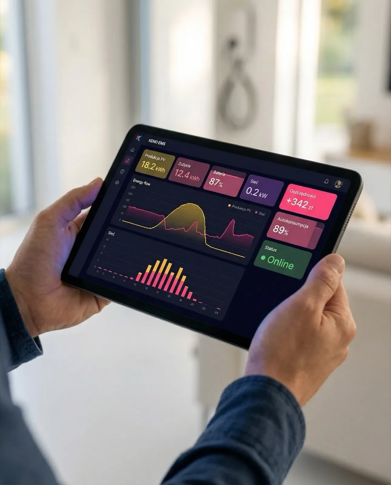 Inteligentne zarządzanie energią — Sigen Energy Controller na tablecie